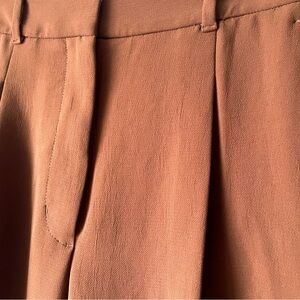 Wilfred by Aritzia Brown Crepe Pleated Dress Pants